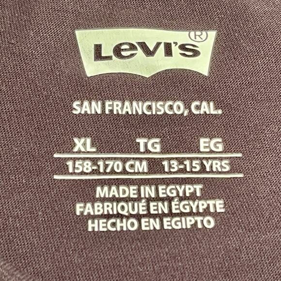 Levis Logo Pullover T-Shirt Sportswear Youth XL Longsleeve Black Red NWT -A0040 - Picture 5 of 10